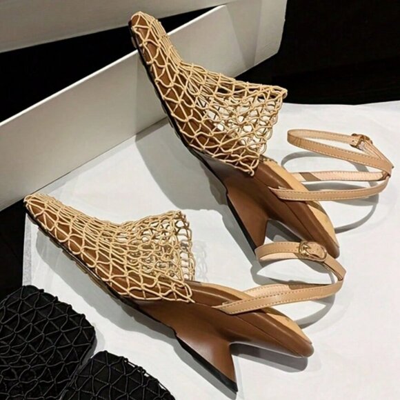 Shoes - Boho wedge heeled Women's mesh Sandals